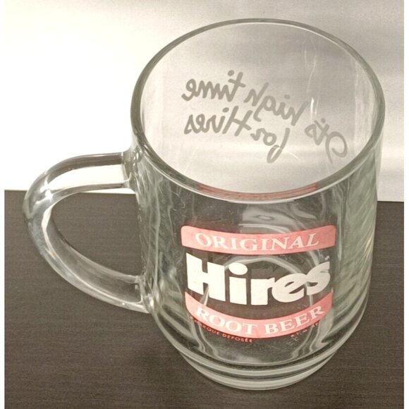 Vintage Original Hires Root Beer Clear Glass Mug Stein France 5 Inch Tall - Picture 7 of 7